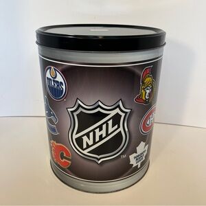 Vintage 2007 NHL Empty Popcorn Tin Metal Canada Canadian Ice Hockey 11" Oilers